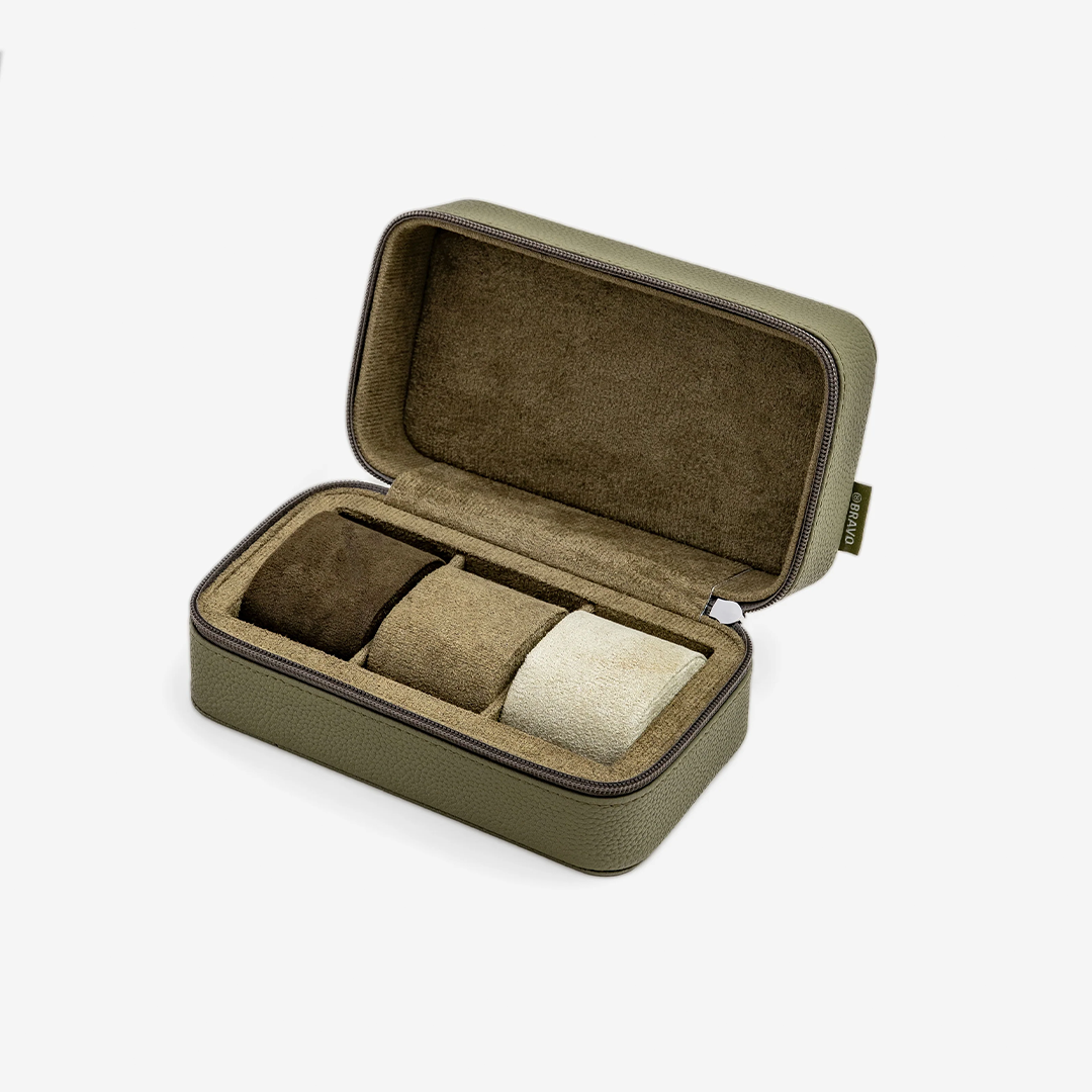 Watch Box - 3 Slot - Moss Green