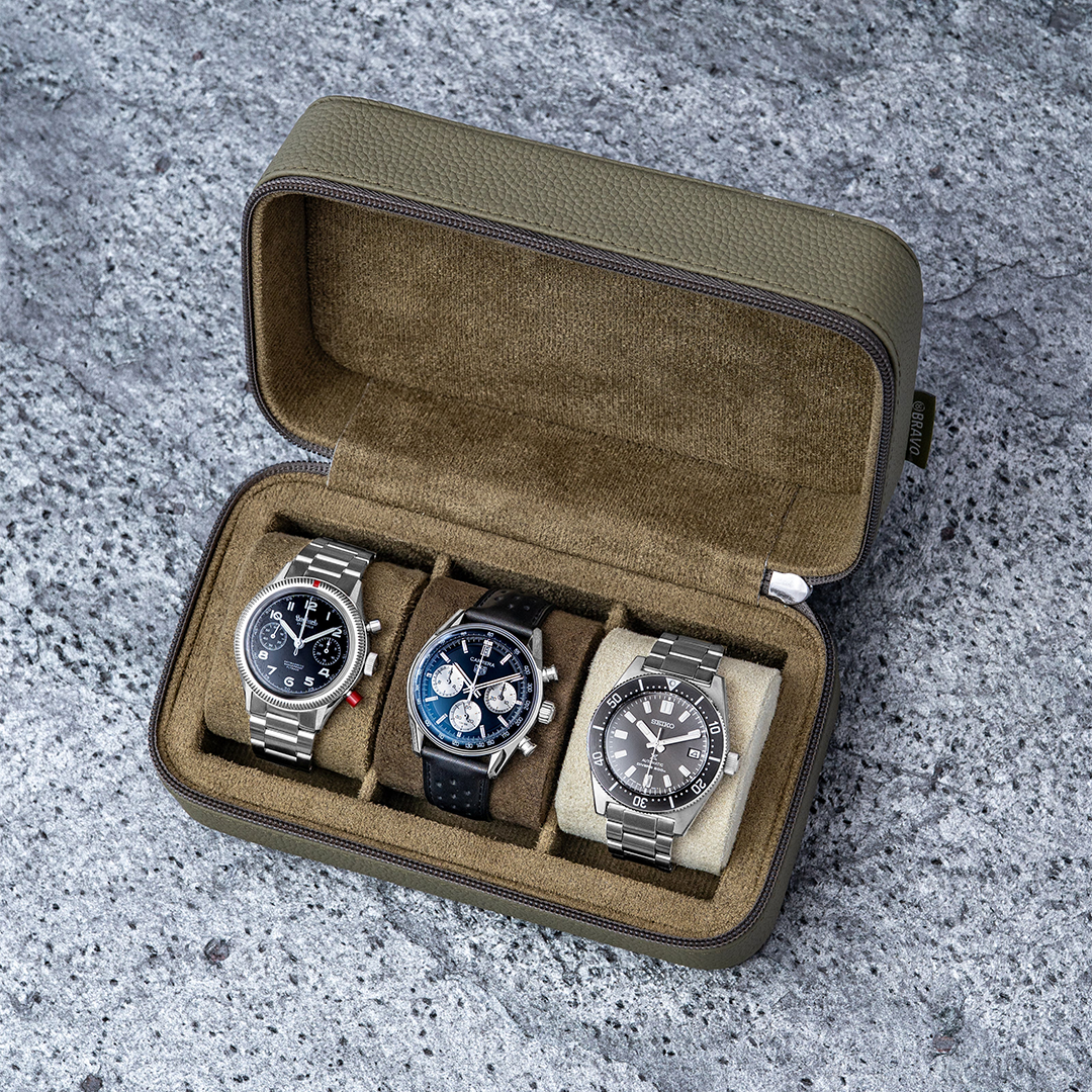 Watch Box - 3 Slot - Moss Green