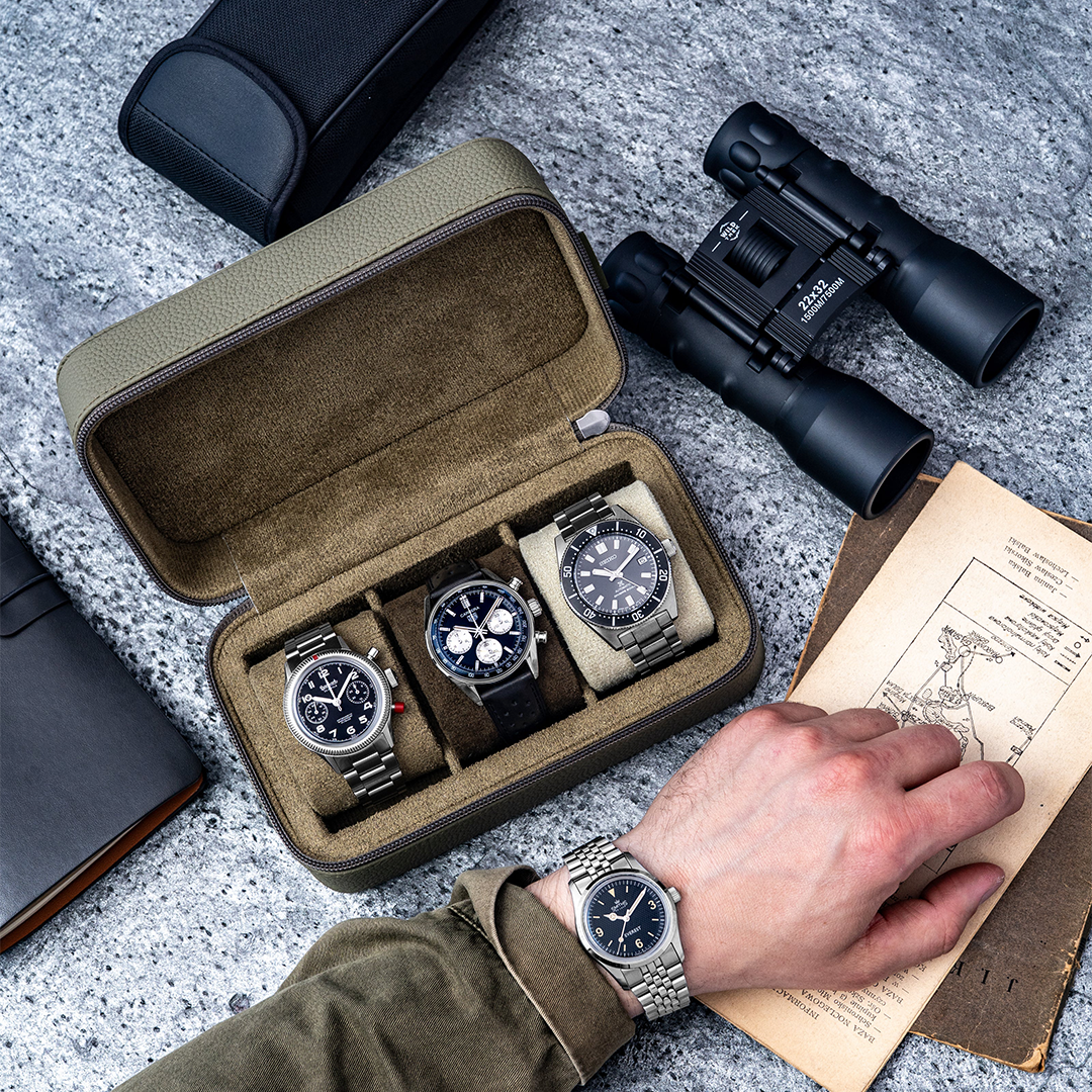 Watch Box - 3 Slot - Moss Green